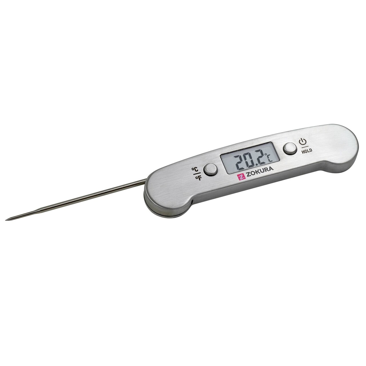 Termometru digital retractabil, din inox - Zokura - imagine 5